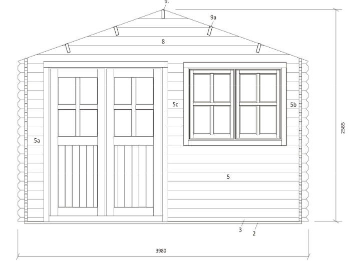 35 mm Gartenhaus 400x400 cm 4x4 m Gerätehaus Blockhaus inkl. Fußboden ALL IN