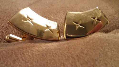 Cuff Links Vintage Gold Tone with Stars