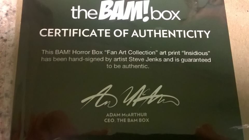 The BAM! Box Horror Insidious signed fan art print,  8x10 w COA -Steve Jenks