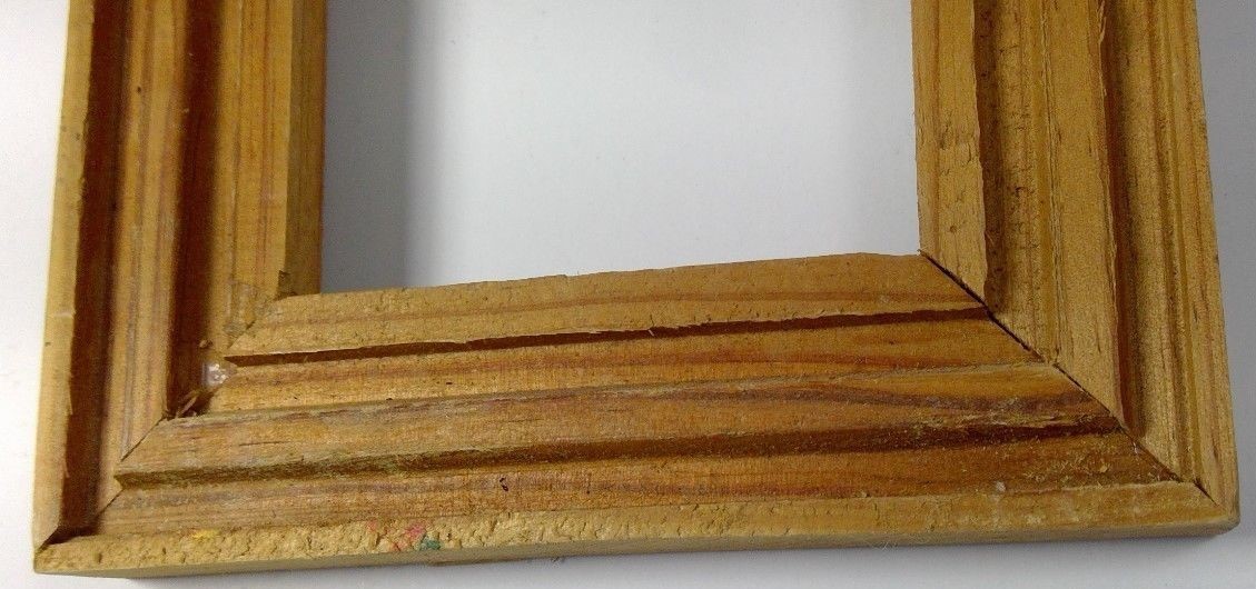 wooden picture frame unfinished small rectangular 3-D natural 4.5