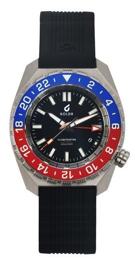 Pre-owned Boldr Globetrotter Gmt Blue Red "pepsi" Watch Automatic 300m W/ Warranty- Ad