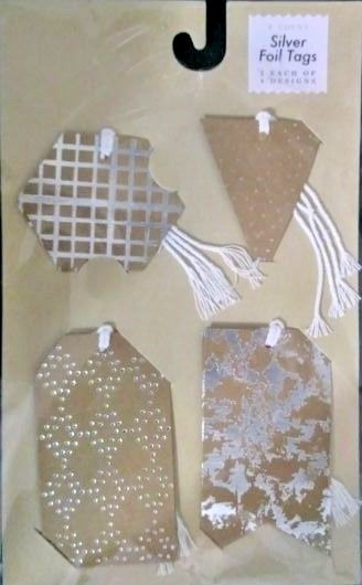 Silver Foil Tags by Made For Retail 6 Sheets, 8 tags/Sheet New (48 tags)(CR038)