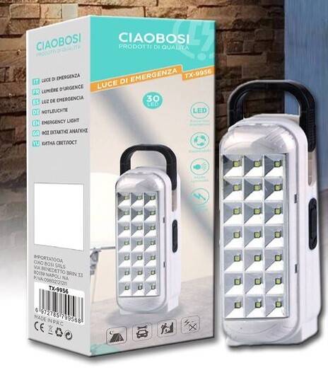 Lampada Luce Di Emergenza Ricaricabile 30 Led 1300mah Tx-9956 linq