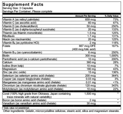 Barefoot Coral Calcium Complete - Bob Barefoot 240 Caps - 1500mg Coral Calcium