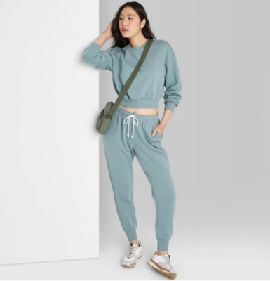 Women s High Rise Sweatpants Wild Fable Slate Blue Size large