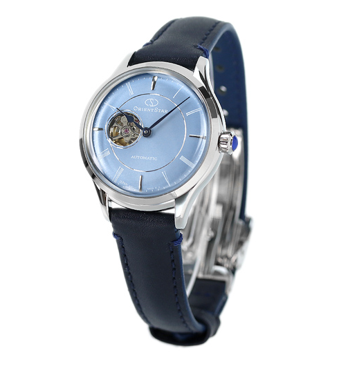 Pre-owned Orient Star Orient Semi Skeleton Blue Small Dial Women's Watch Rk-nd0013l