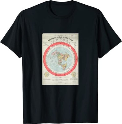 NEW LIMITED Flat Earth Map Best Design Great Gift Idea Premium Tee T-Shirt S-3XL