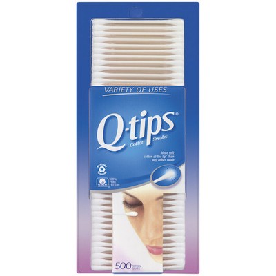 Q-Tips Cotton Swabs, 500 Count, 1 Per Box, 12 Per Case