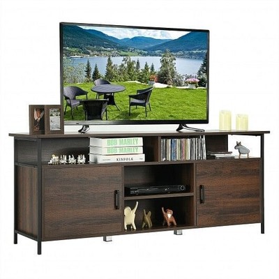 Entertainment Media Center Console With Storage Cabinet