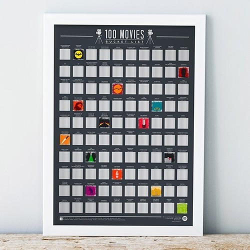 Gift Republic Bucket List Scratch Off Poster 100 Movies Home Decoration/Decor