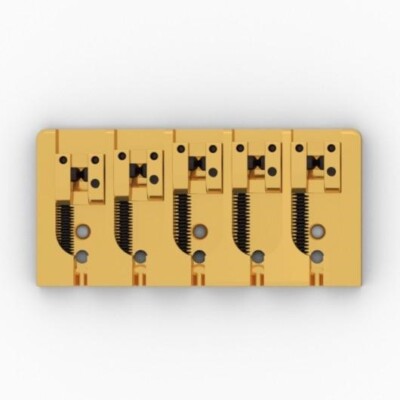 NEW Hipshot 5-String ''A'' Brass Bass Bridge, CHOOSE YOUR SPACING! - GOLD