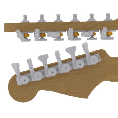 NEW Hipshot GUITAR TUNER UPGRADE KIT 6 INLINE GRIP-LOCK  OPEN SATIN 6K1GL0S