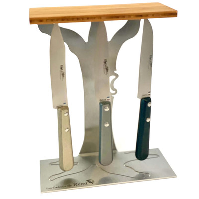 Roger Orfevre  Knife Set With Tree Shaped Holder, Magnetic Stand & Paring Knives