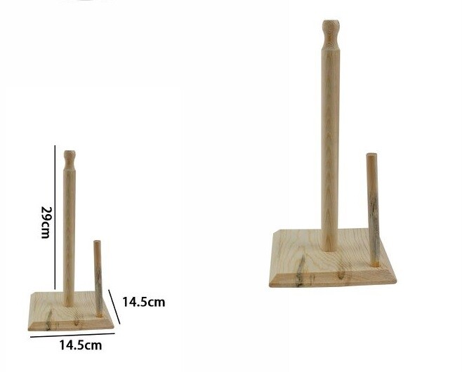 Porta Rotolo Carta Da Cucina Base Quadrata Portarotolo In Legno Altezza 29cm dfh