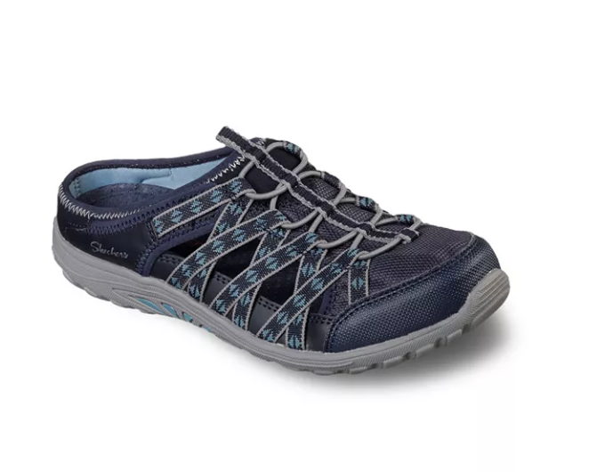 SKECHERS Womens Relaxed Fit Reggae Fest Marlin Blue Mules