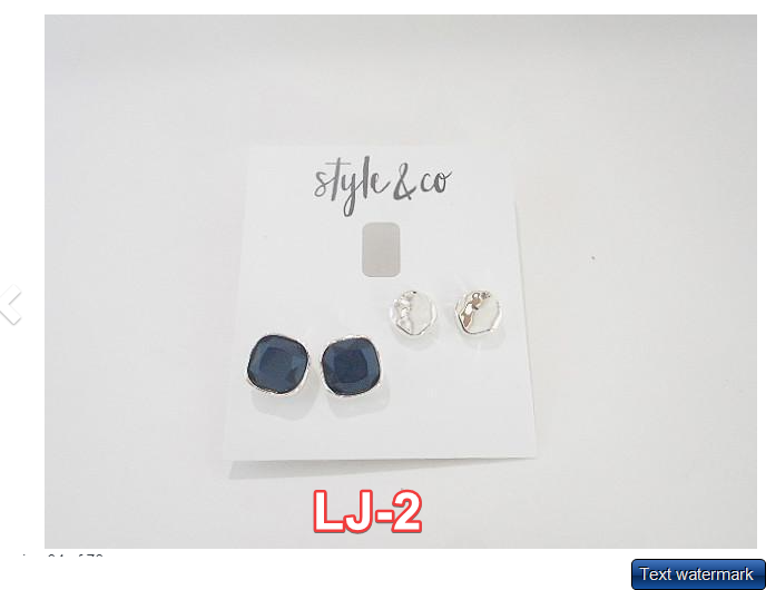STYLE & CO 2-Pc. Set Colored Stone Square Stud Earrings Blue/Clear