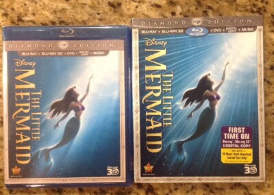 The Little Mermaid 3D(Blu-ray/DVD,2013,3-Disc,Diamond Ed+Digital)NEW Authentic