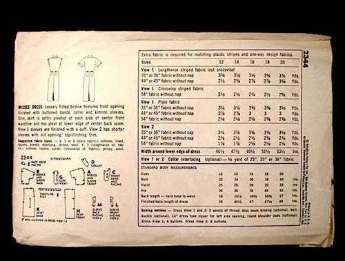 Vintage Simplicity Sewing  Pattern 2344 Miss Dress Sz 14 1950S