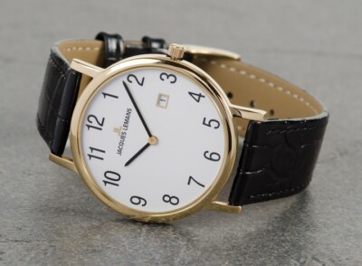 Pre-owned Jacques Lemans Classic Vienna Elegant Ladies Watch 5atm 38m Gold Case White Dial