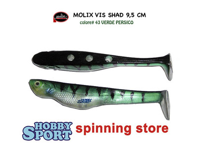 MOLIX VIS SHAD 95 COLORE 43 VERDE PERSICO SPINNING LAGO BLACK BASS