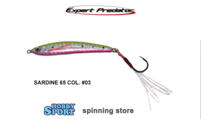 SPIN JIG SARDINE 65 COL.  03 YELLOW PINK 6,5 GR CON ASSIST HOOK  EXPERT PREDATOR