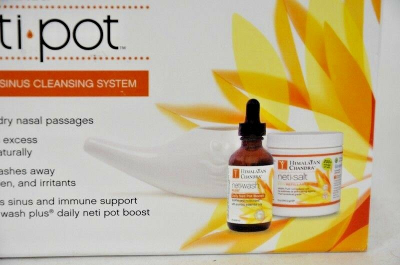 Neti Pot Sinus Cleansing System Pot Wash & Salt Included Himalayan Chandra NEW