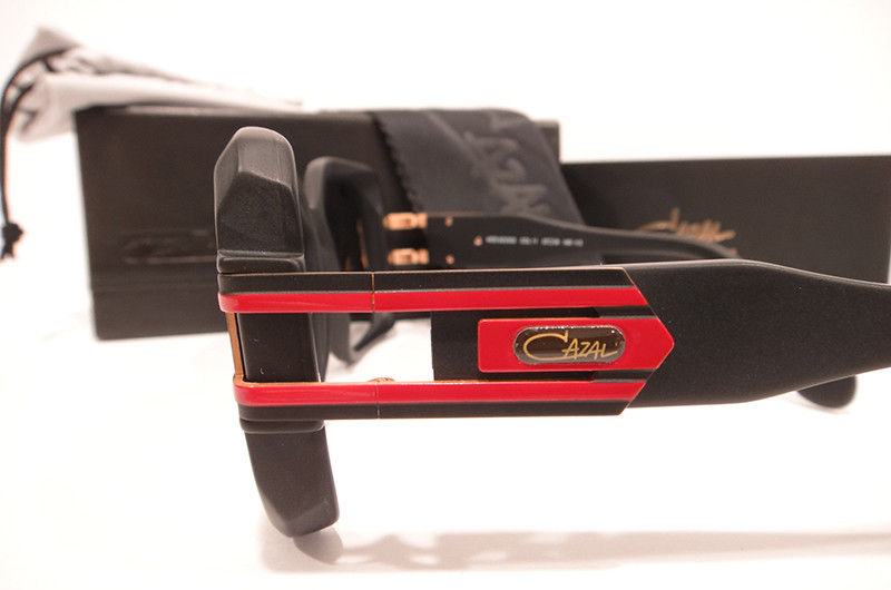 Pre-owned Cazal 623/302 Sunglasses 623 Color 011 Matt Black Red Authentic In Grey Gradient