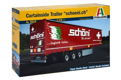Italeri Curtainside Trailer Schoeni Switzerland 1:24 Kit Model Kit Art 3918