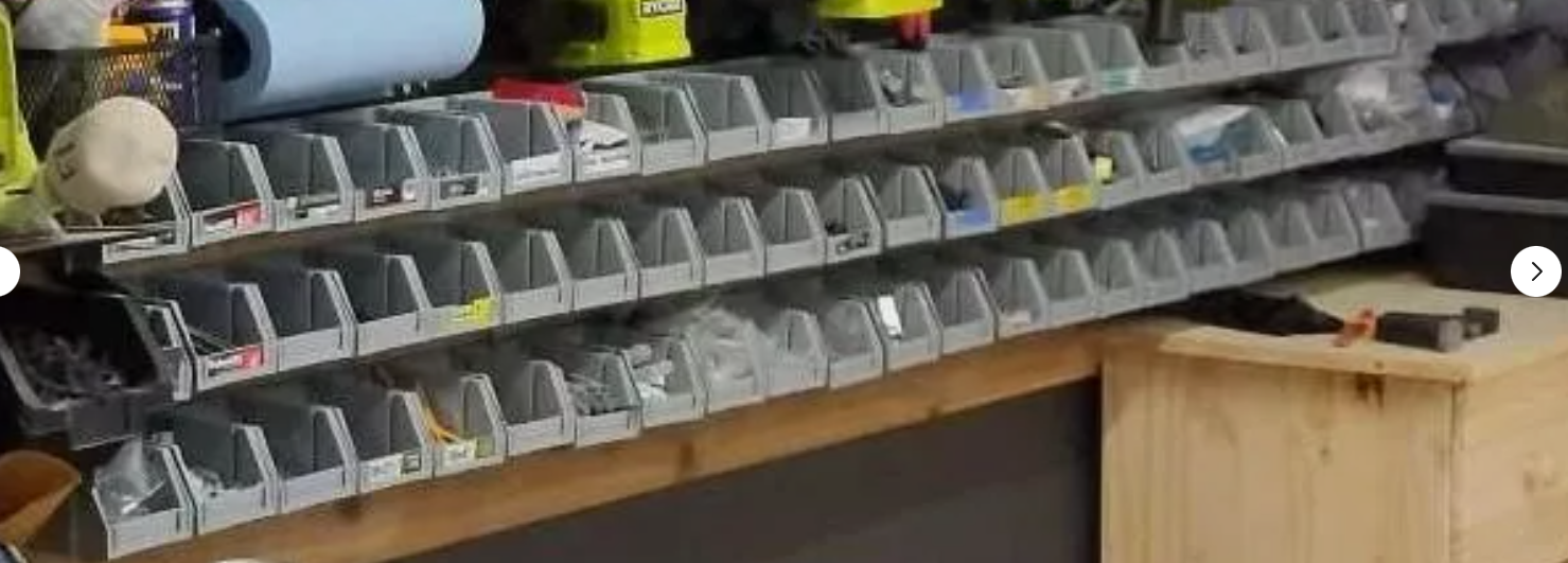 20 Bins Rail Mount Stackable Parts Storage Organizer Shop Bins Screws Nuts Bolts