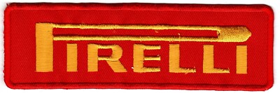 Pirelli Tires Red & Yellow Banner Embroidered Iron On Car Patch *New* #143
