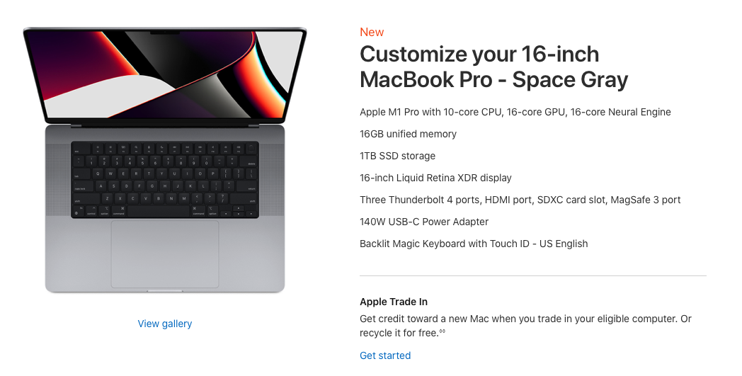 2021 16 in. Apple MacBook Pro M1 Pro – 1TB SSD+16GB unified 2021 16 in. Apple MacBook Pro M1 Pro – 1TB SSD+16GB unified