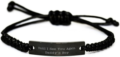 Black Rope Remembrance Bracelet In Memory Of Daddy's Boy, Until I See You Again