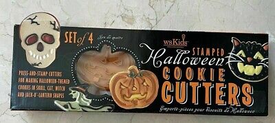 Williams Sonoma Kids Stamped halloween Cookie Cutters in Box Unused