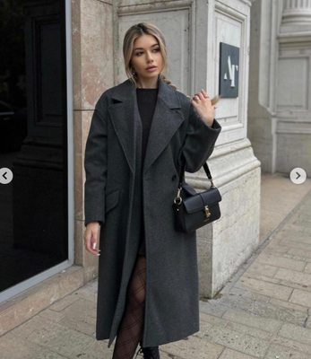 ZARA BNWT 2023. GREY OVERSIZE LAPELS COAT DOUBLE BREASTED. 3046 271