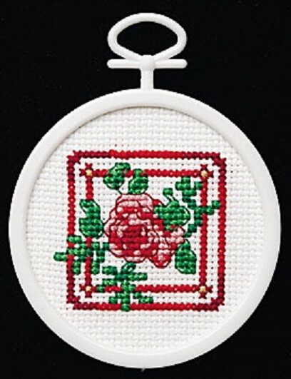 Christmas Rose, Christmas Mini cross stitch kit - Janlynn 1143-28