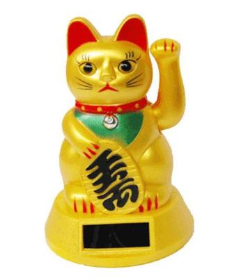 Solar Powered  Maneki Neko Welcoming  Lucky Beckoning Fortune Cat  B style