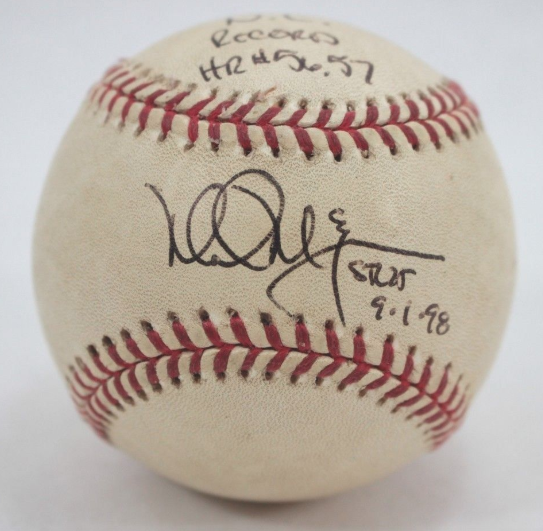 Mark McGwire 1998 Signed Historical Home Run 56-57 Game Used Baseball LOA JSA ??