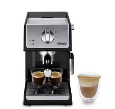 DeLonghi Espresso and Cappuccino Machine Black Stainless Steel ECP3220