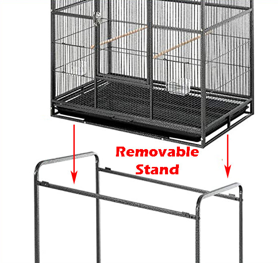 LARGE Double Birdhouse Treehouse Bird Breeder Cage Center Divider Rolling Stand