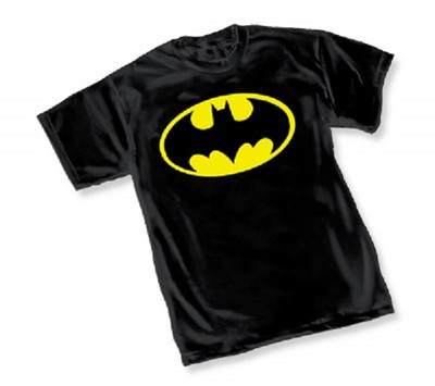 DC BATMAN CLASSIC SYMBOL Logo - Black Adult T-Shirt - S-3XL