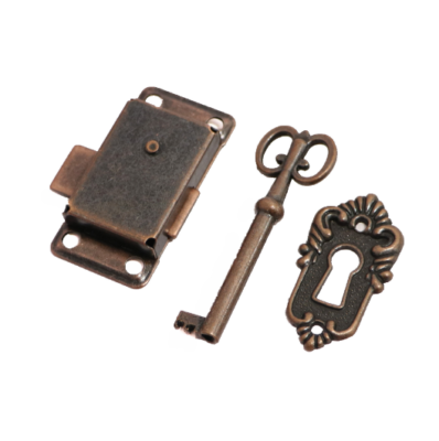 Furniture Cabinet Door Lock Set with Key Antique Drawer Wardrobe Lock Decorative