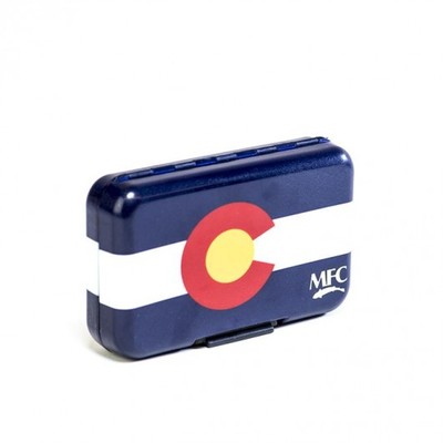 MONTANA FLY COMPANY POLY FLY BOX WITH COLORADO STATE FLAG FEATURING SLIT FOAM