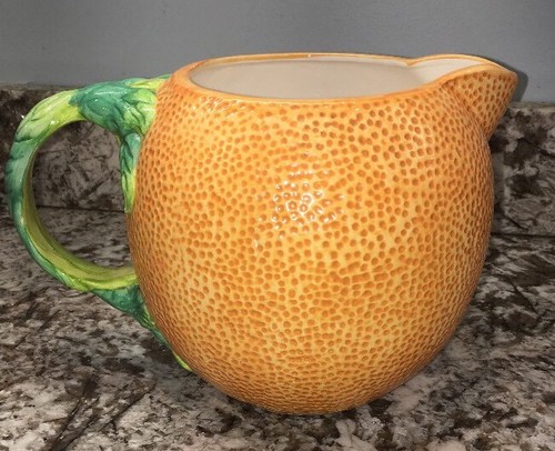 Summer Stock Majolica Orange Shaped 72 OZ Pitcher