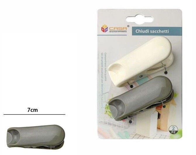 Set 2 Pezzi Pinza Clip Sigilla Sacchetti Biscotti Pasta Chiudi Buste 66227 dfh