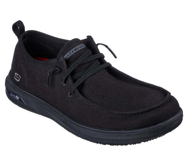 

Skechers Рабочая нескользящая обувь с арочной посадкой, черные женские удобные повседневные туфли 108117, Черный, Work Slip Resistant