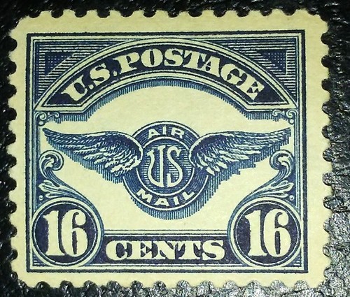 Travelstamps: 1923 US SC #C5 16 cent airmail stamp , mint, og hinged see scans