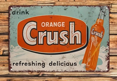 Orange Crush Novelty Metal Sign 12 x 8 Wall Art