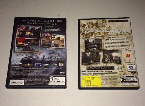 Call of Duty Finest Hour and Brothers in Arms Lot of 2 War Action PS2 Games