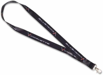 C8 Corvette Next Generation Lanyard - Black with Corvette Logos