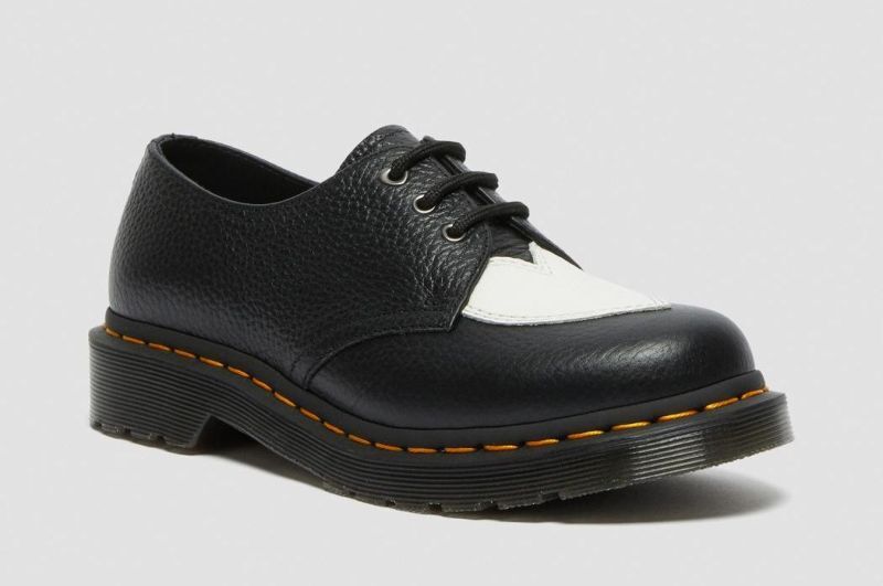 靴 Dr.Martens Amore 1461 3hole Dr Martens 3 Loch 1461 Amore Black White Milled Nappa
